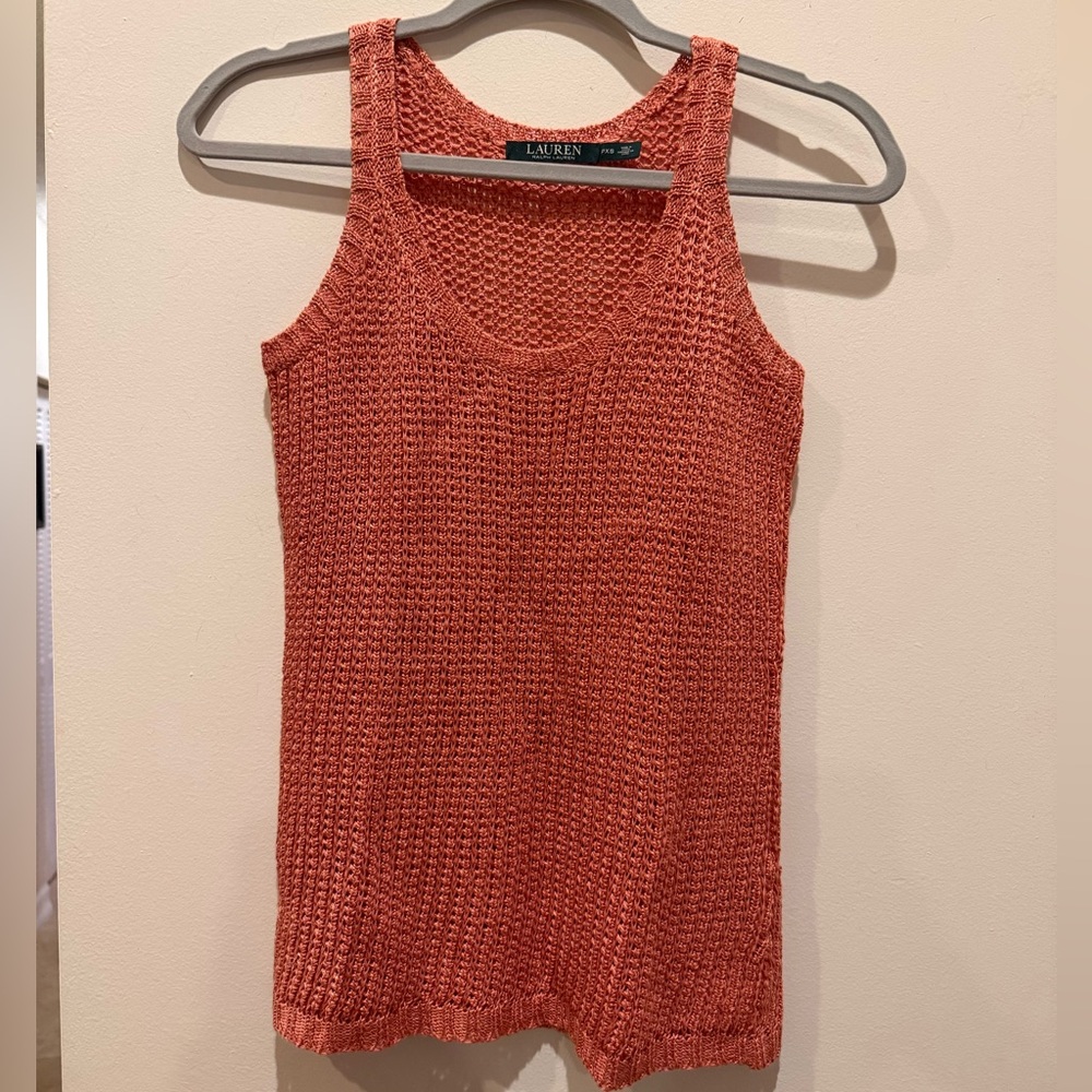Ralph Lauren Salmon/Orange Knit Tank Top